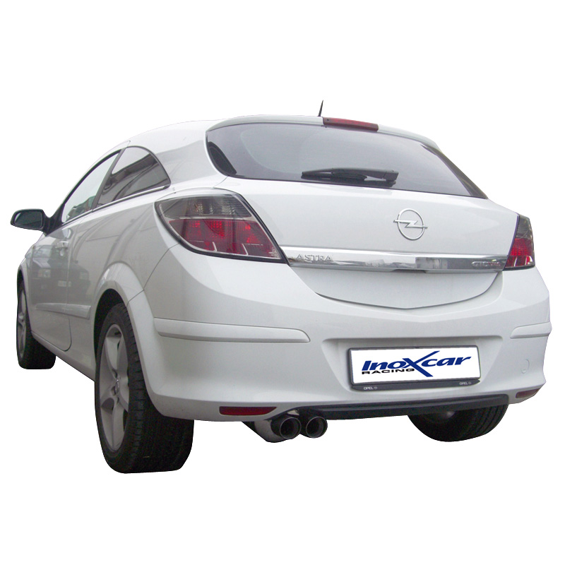 Opel Astra H GTC 07-  Volledig RVS einddemper Ø2x70mm