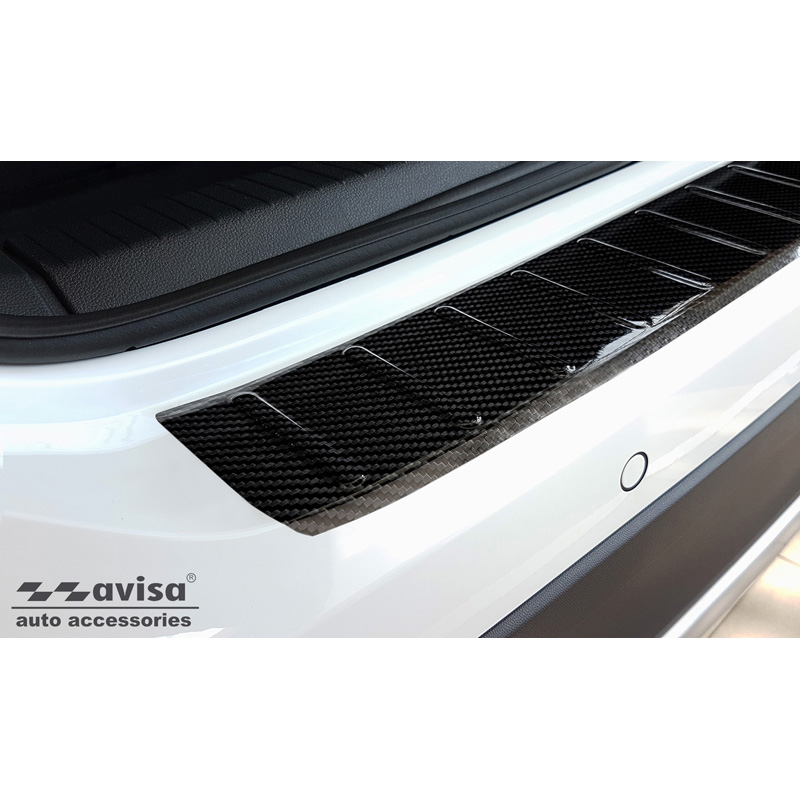 Echt 3D Carbon Achterbumperprotector  Volkswagen T-Cross 2019-2024 & FL 2024- 'Ribs'