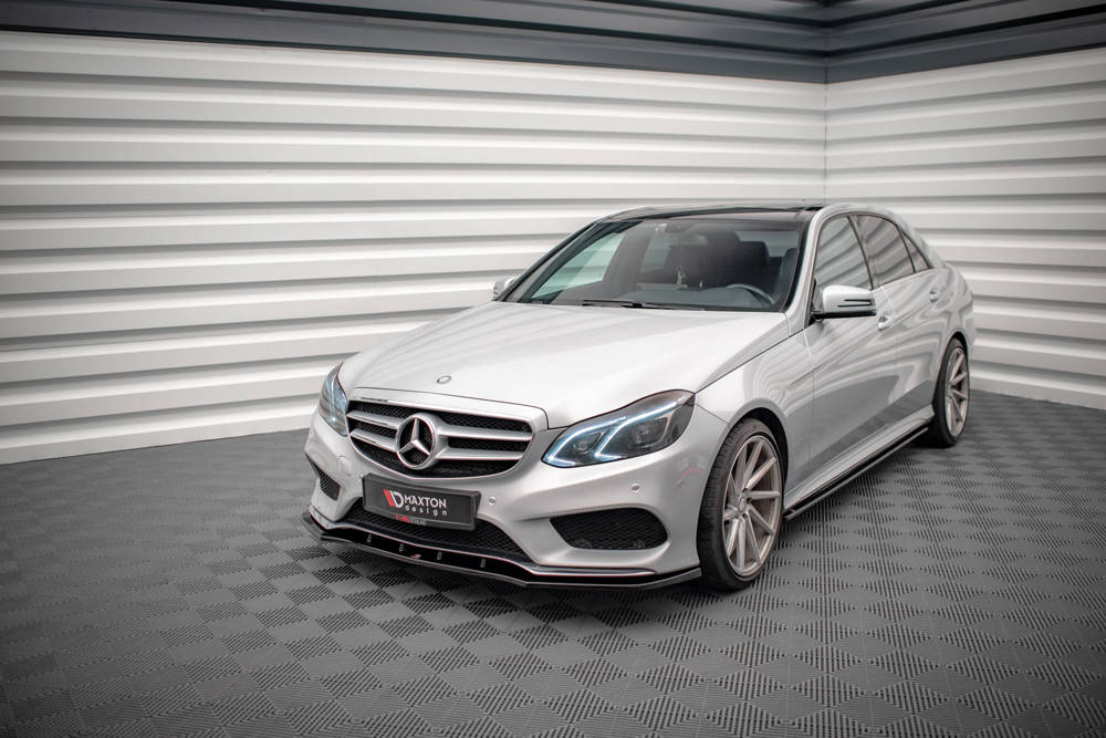 Voorspoiler V.1 Mercedes E-Klasse W212 AMG Pakket Maxton Glans Zwart