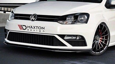 Voorspoiler  VW Polo MK5 GTI FACELIFT Glans Zwart