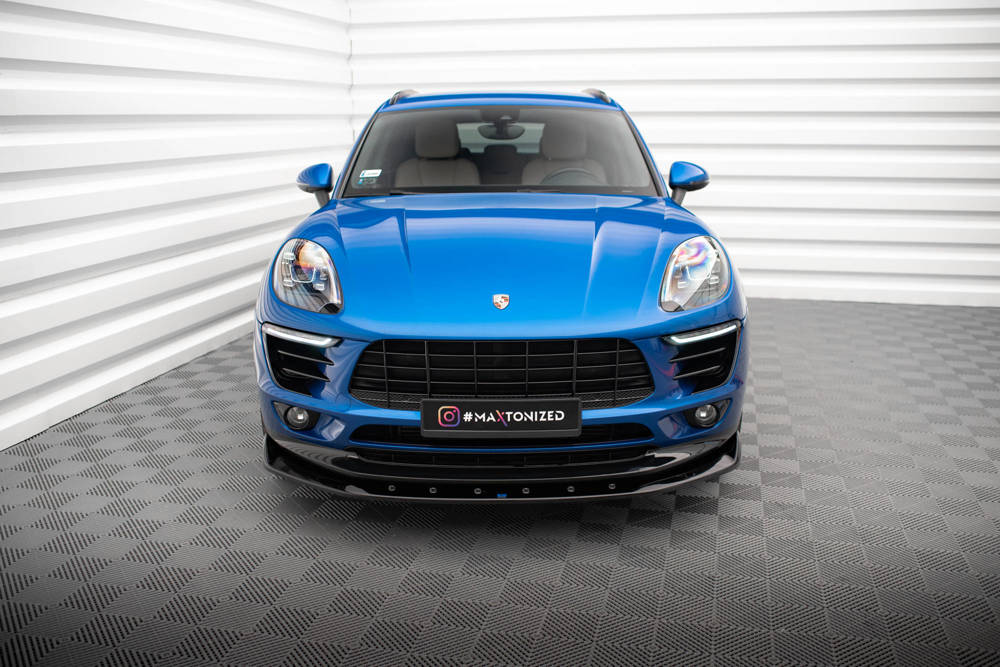 Voorspoiler V.1 Porsche Macan Mk1 Maxton Glans Zwart