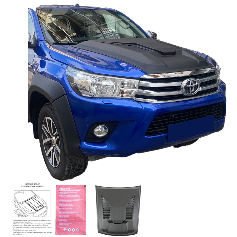 Motorkapluchtinlaat (Scoop)  Toyota Hilux 8e Gen. 2015-2020 - Versie 2 - Matzwart