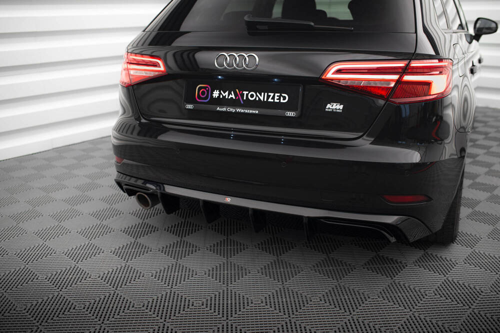 Diffuser Audi A3 Sportback 8V FL Maxton Glans Zwart