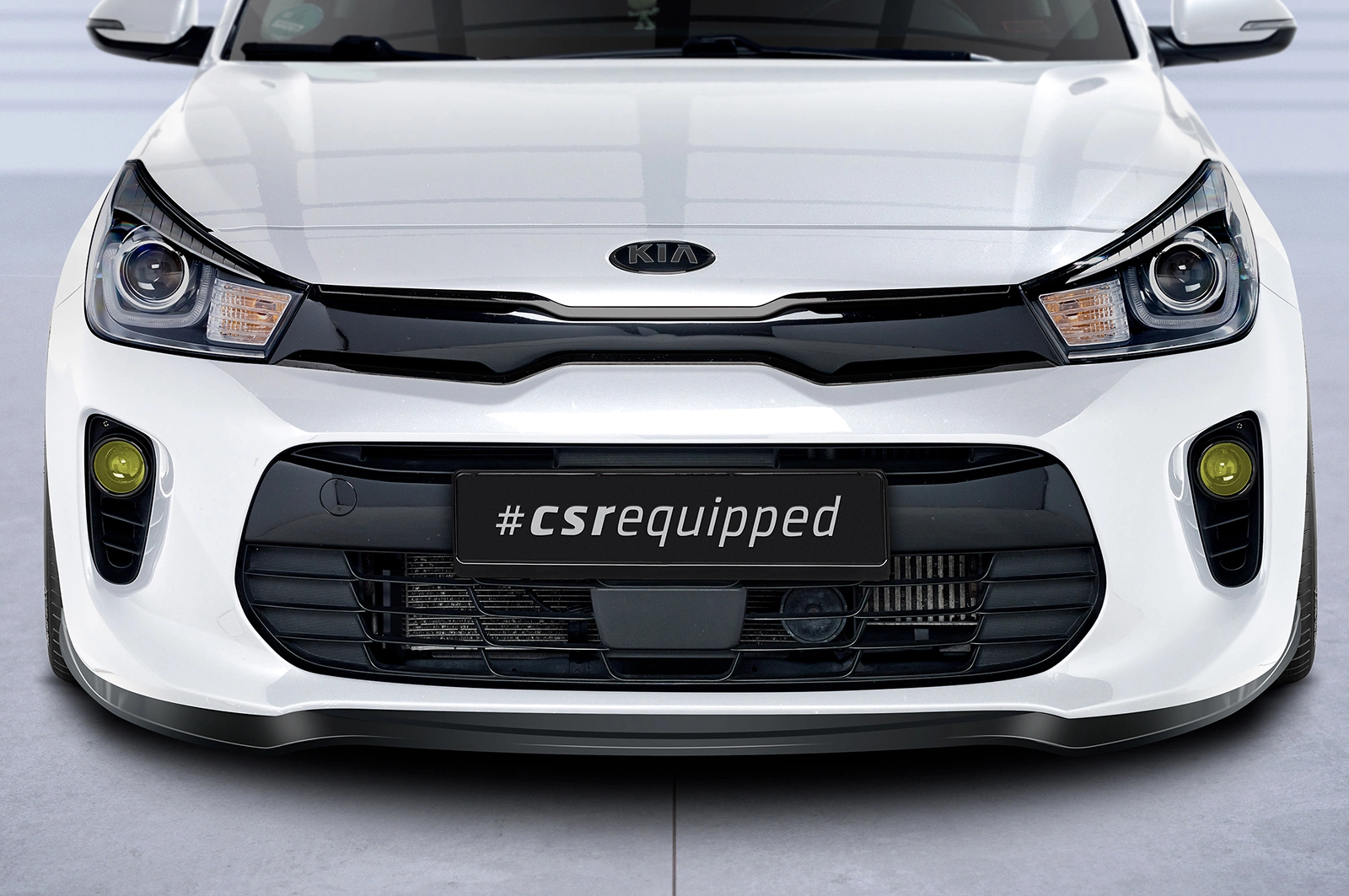 Voorspoiler Kia Rio 4 (YB) Glans Zwart van CSR Automotive (2017-2020, voor Facelift)