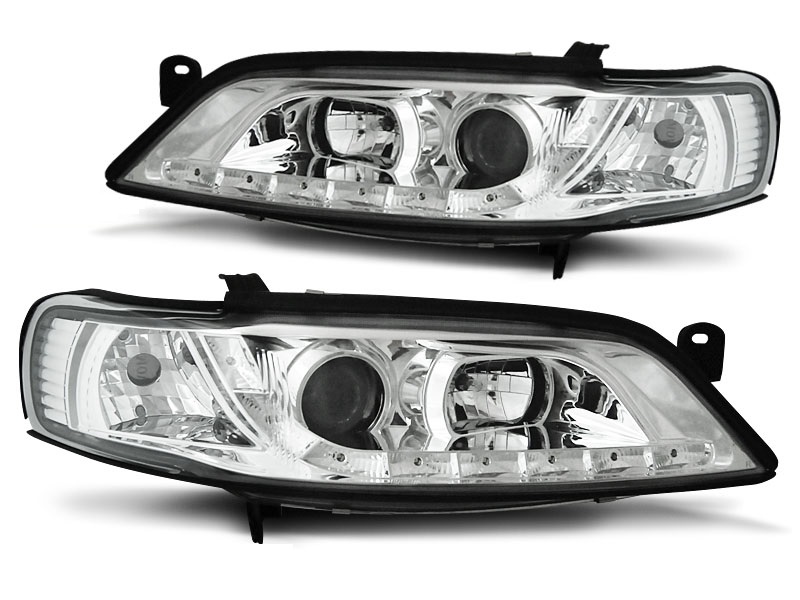 Faros Opel Vectra B 96-99 LED Los ojos del Diablo Dayline cromo