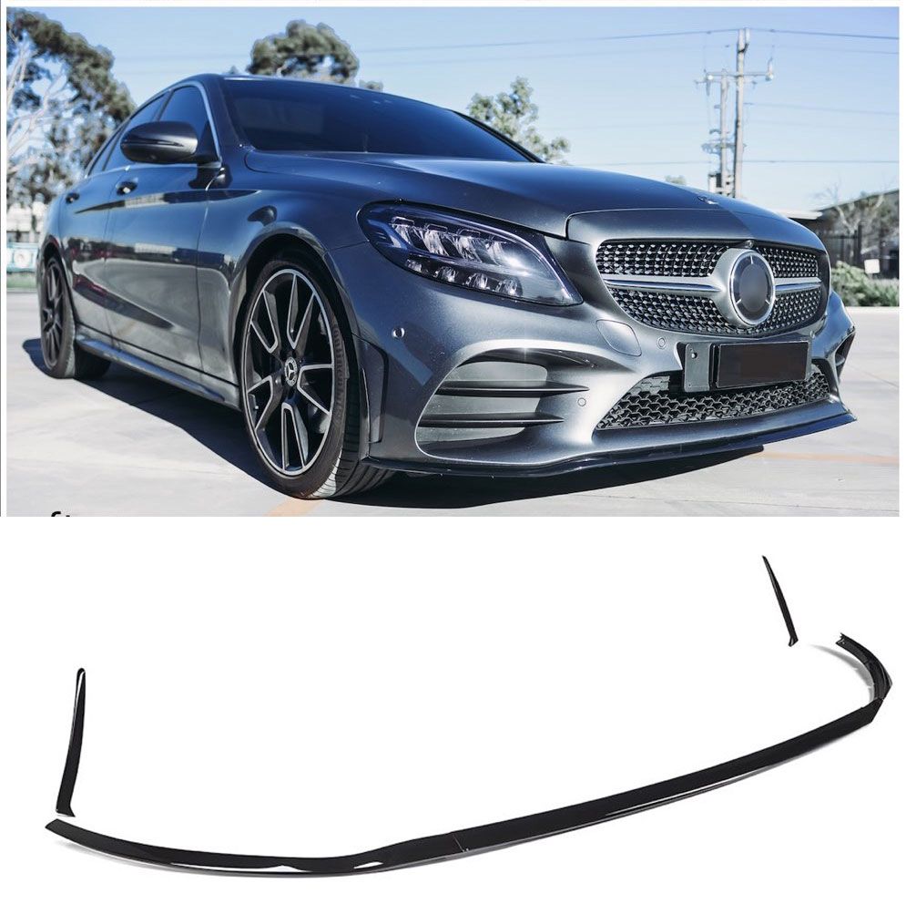 Voorspoiler Mercedes C Klasse W205 AMG Pakket FL Glans Zwart