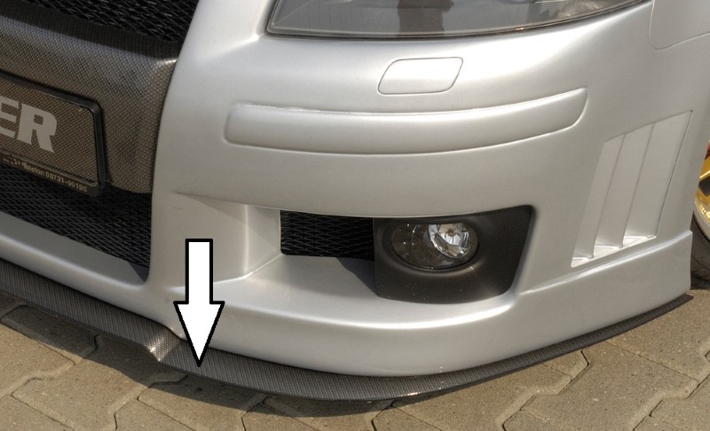 Spoilerzwaard Carbon-Look voor Voorbumper Audi A3 8P versie Rieg