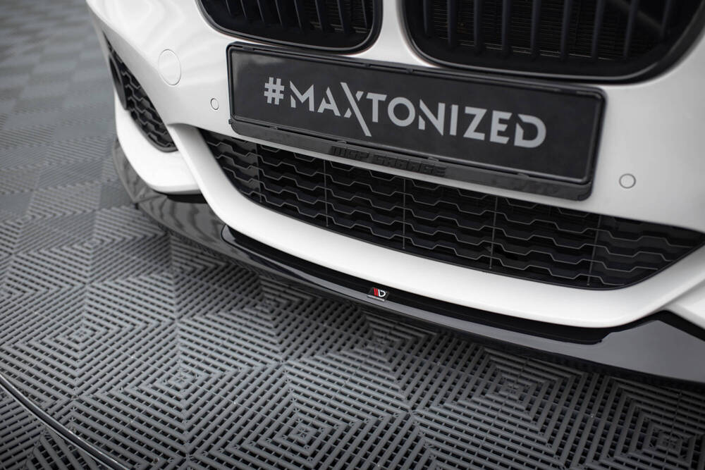 Voorspoiler V.4 BMW 1 Serie M Pakket / M135i / M140i F20 / F21 FL Maxton Glans Zwart