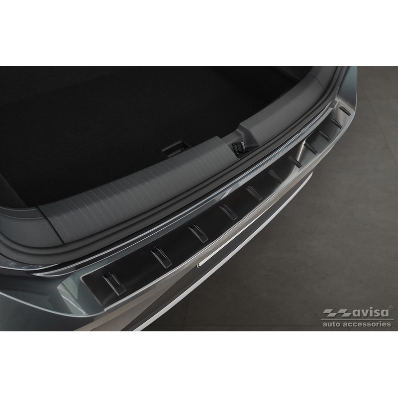 Zwart RVS Achterbumperprotector  Volkswagen T-Roc & T-Roc Cabrio 2017-2022 & Facelift 2022- 'STRONG EDITION'