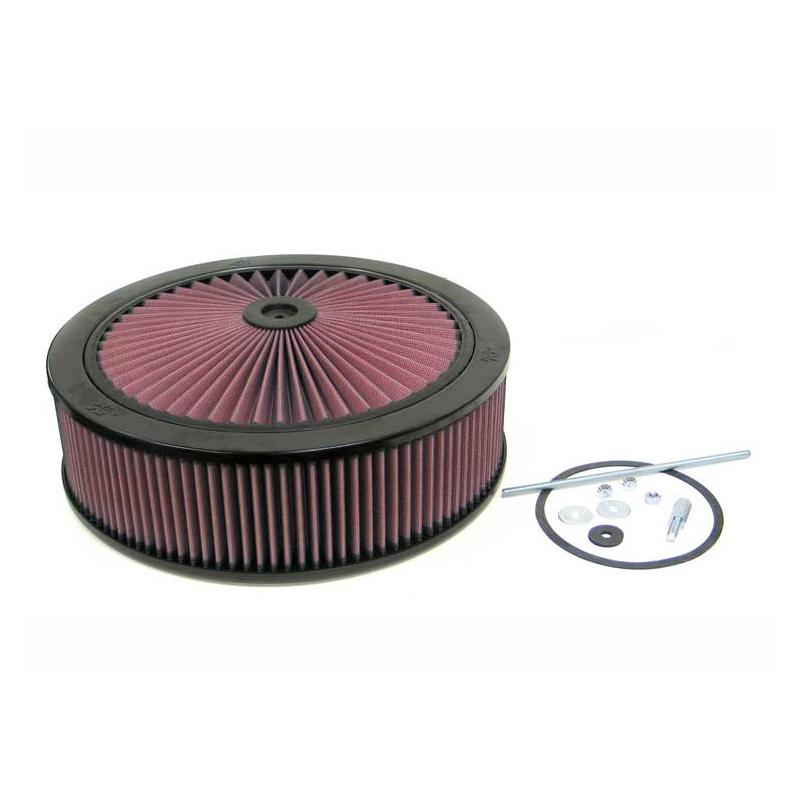 K&N Luchtfilter X-Stream - 130mm aansluiting, 305mm inwendige diameter, 108mm hoogte - voor Holley 4 Barrel met choke tower (66-3210)