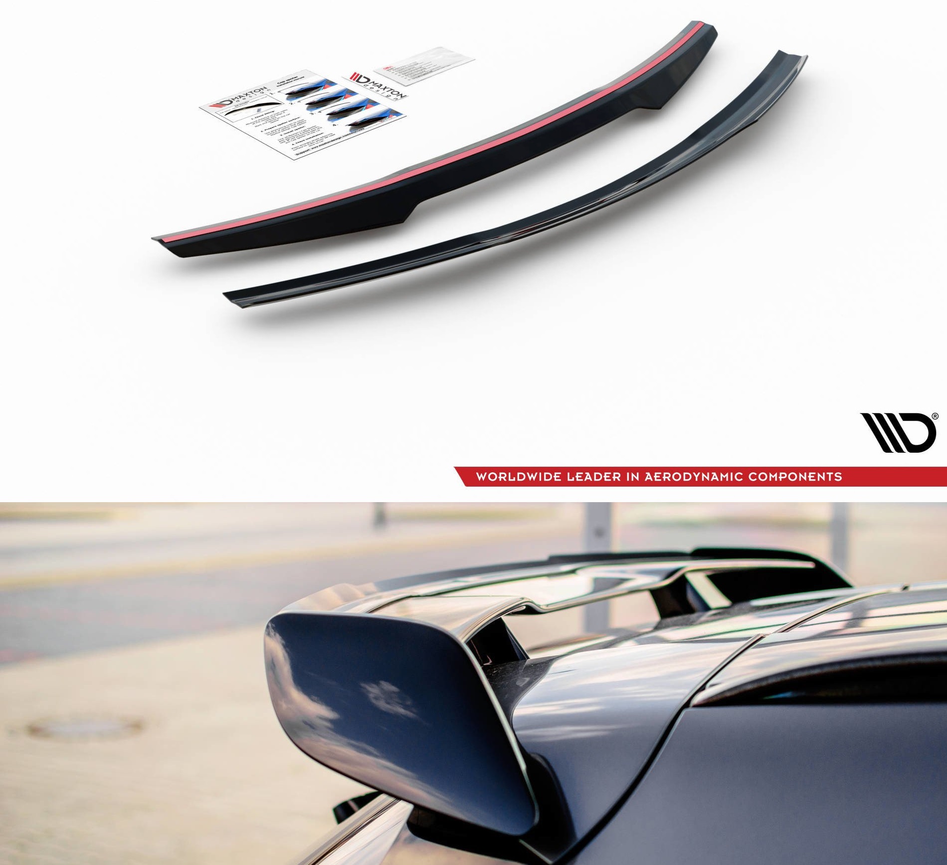 Spoiler Extentie Mercedes GLA 45 AMG X156 Maxton Glans Zwart