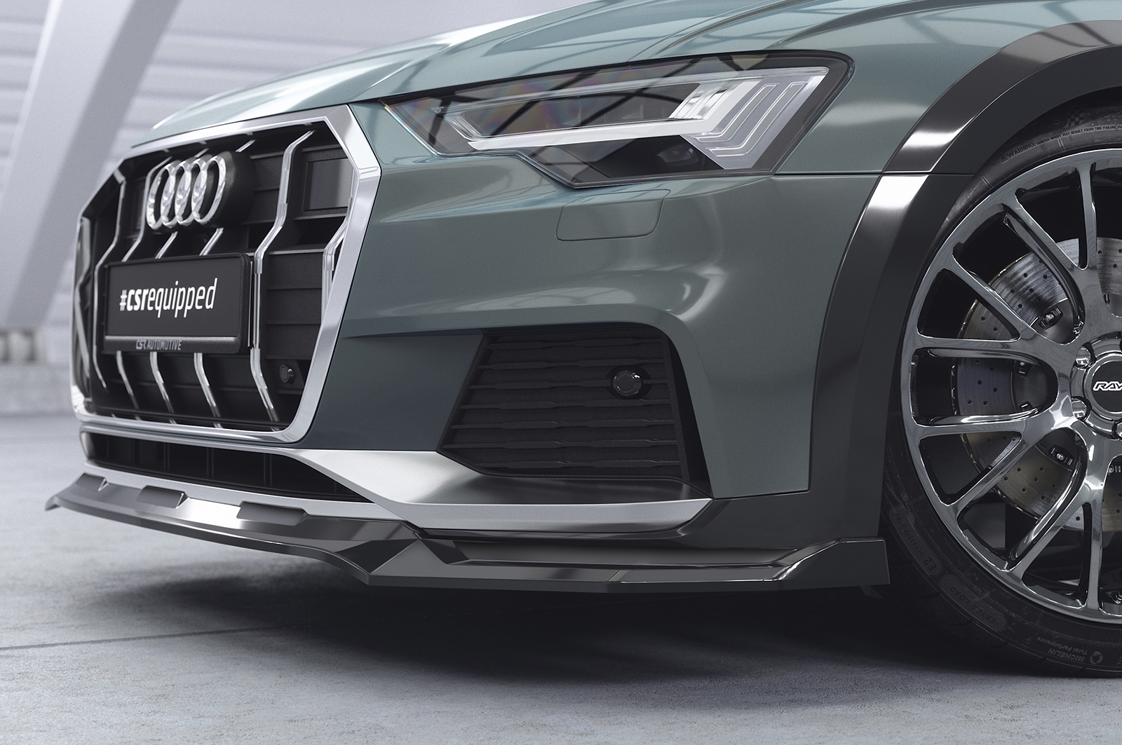 Voorspoiler Audi A6 C8 (Typ F2) Allroad CSR Glans Zwart