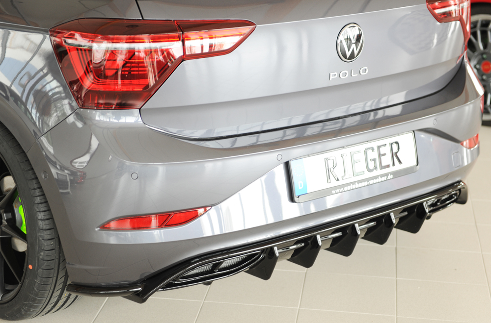 Diffuser Volkwagen Polo R-Line 2G AW 2017-2021 Zwart Glans Rieger