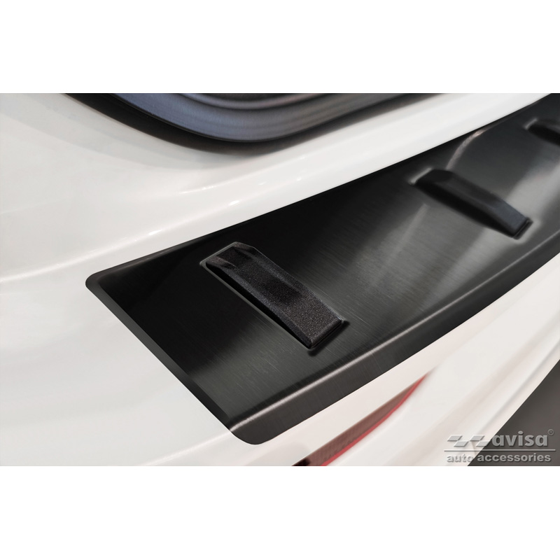 Zwart RVS Achterbumperprotector  Volvo XC60 II 2017-2021 & Facelift 2021- (incl. R-Design) 'STRONG EDITION'