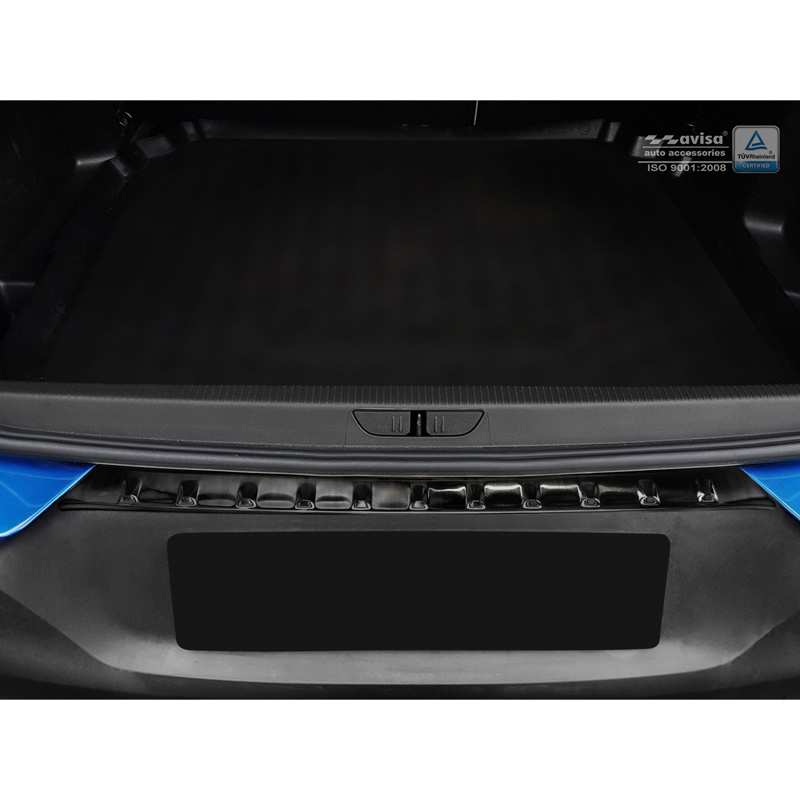 Zwart RVS Achterbumperprotector  Opel Grandland X 2017-2021 'Ribs'