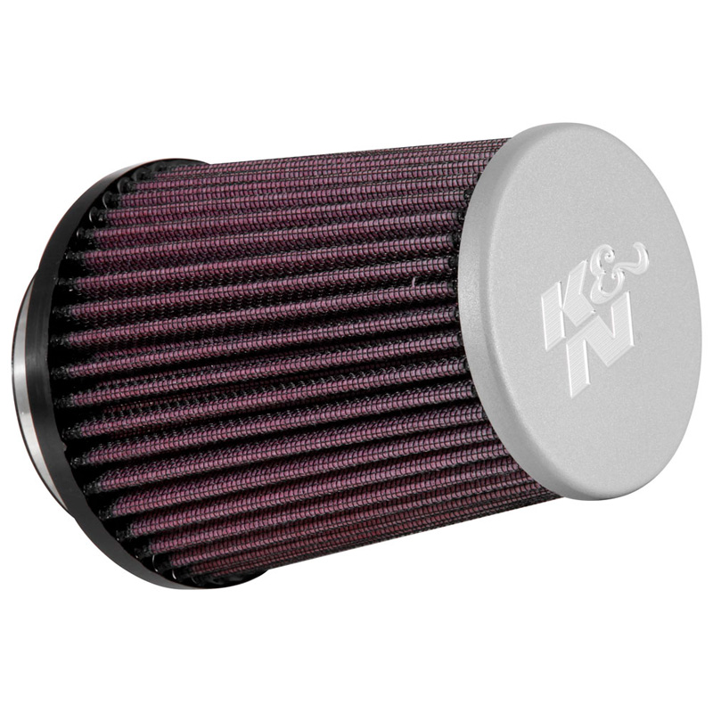 K&N universeel Luchtfilter Conisch 76mm aansluiting + zilveren t