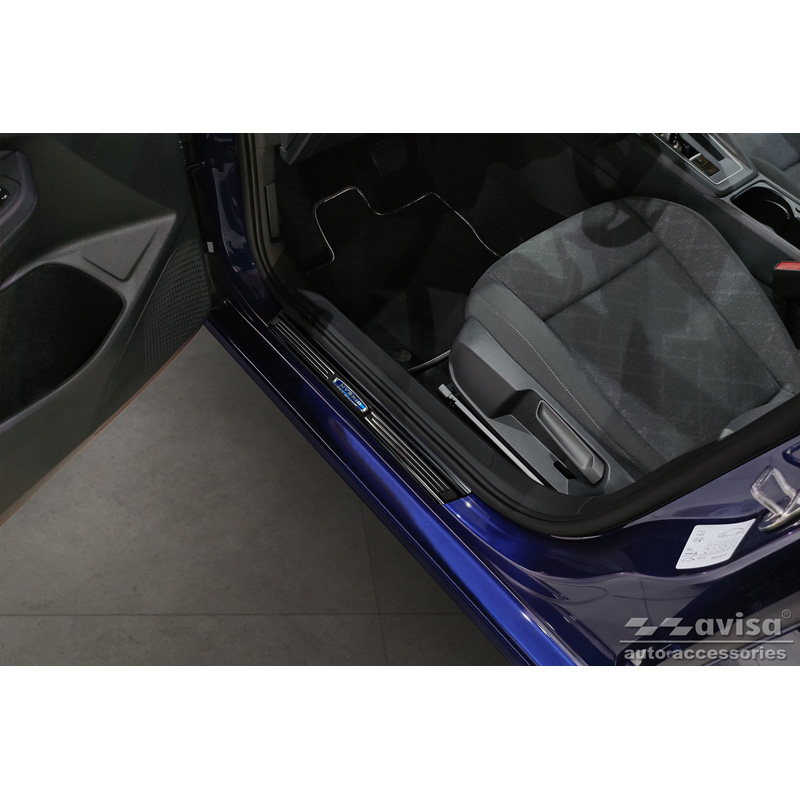 Zwart RVS Instaplijsten  Volkswagen Golf VIII Hatchback/Variant 2020-2024 & FL 2024- 'Hybrid' - 4-delig
