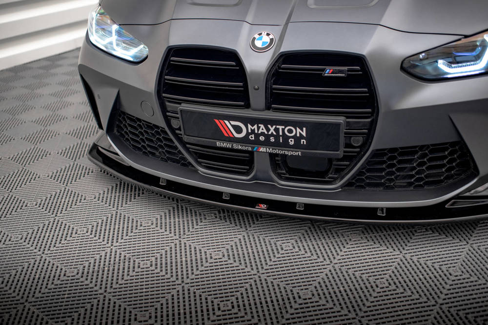 Voorspoiler V.1 BMW M4 G82 / M3 G80 / G81 Maxton Glans Zwart