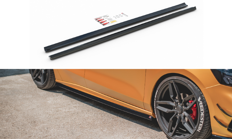 Zijskirts Diffusers Ford Focus ST / ST-Line Mk4 V.5 Glanzend Zwart