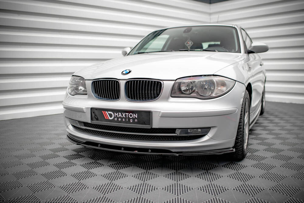 Voorspoiler V.2 BMW 1 Serie E87 FL Maxton Glans Zwart