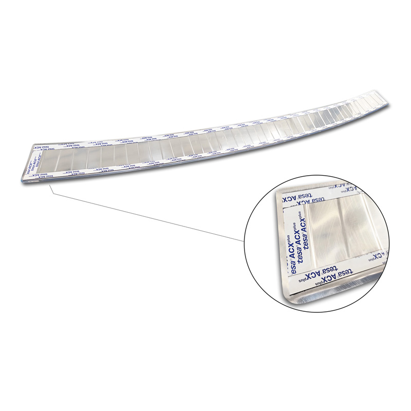 RVS Achterbumperprotector  VW Transporter T5 2003-2015 (alle) & T6 2015- / FL 2019- (met achterdeuren) 'XL' 'Ribs'