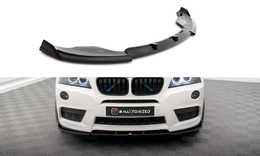 Voorspoiler BMW X3 M-Pack F25 2010 - 2014 Maxton Glans Zwart