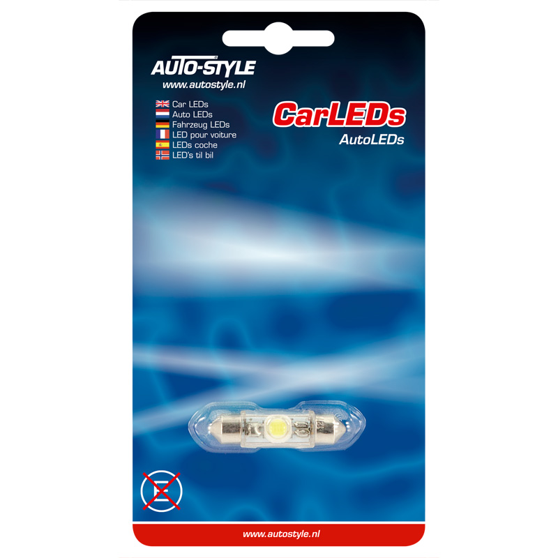 Festoon LED Lamp 12V Xenon-Optiek Wit 10x37mm, per stuk