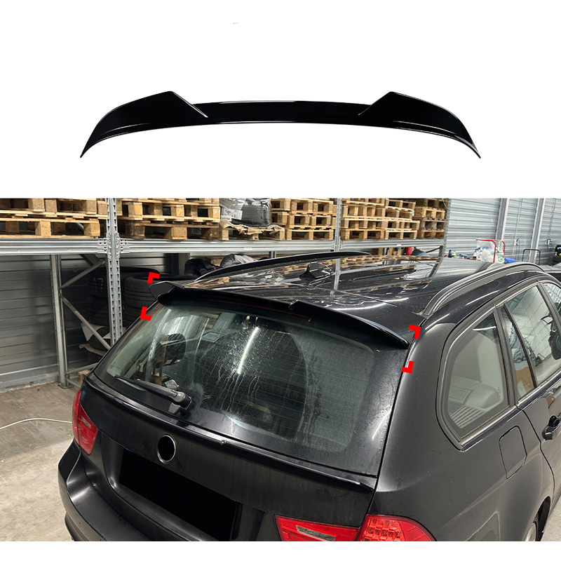 Dakspoiler (Spoiler Cap)  BMW 3-Serie E91 Touring 2005-2012 (ABS Glanzend zwart)