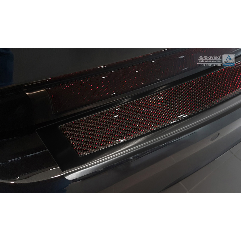 RVS Achterbumperprotector 'Deluxe'  BMW X3 F25 2014-2017 Zwart/Rood-Zwart Carbon