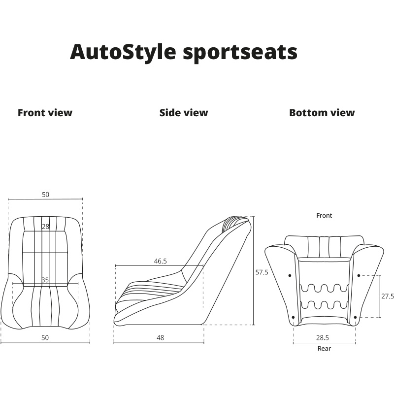 Sportstoel 'Classic' - Zwart Kunstleder - Vaste rugleuning - incl. sledes