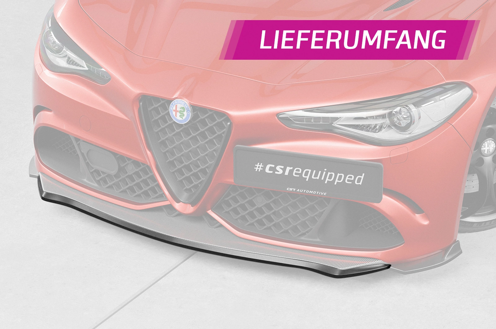 Voorspoiler Alfa Romeo Giulia Quadrifoglio glans zwart
