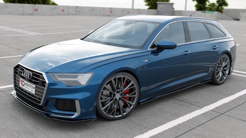 Voorspoiler V.1 Audi A6 S-Line / S6 C8 Maxton Glans Zwart