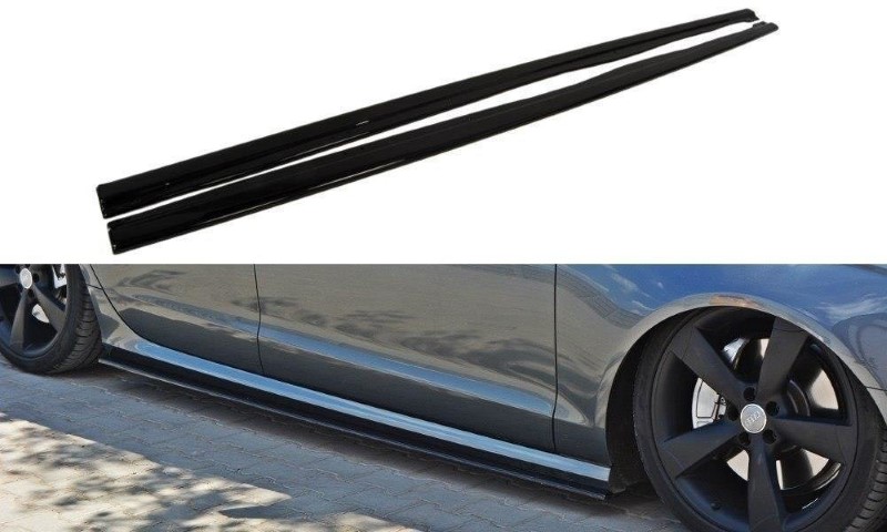 Zijskirts Difusers Audi S6 / A6 S-line C7 Glanzend Zwart