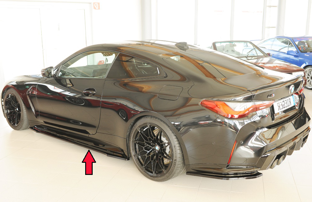Zijskirts BMW 3-series G80 M3 03.21-  glans zwart