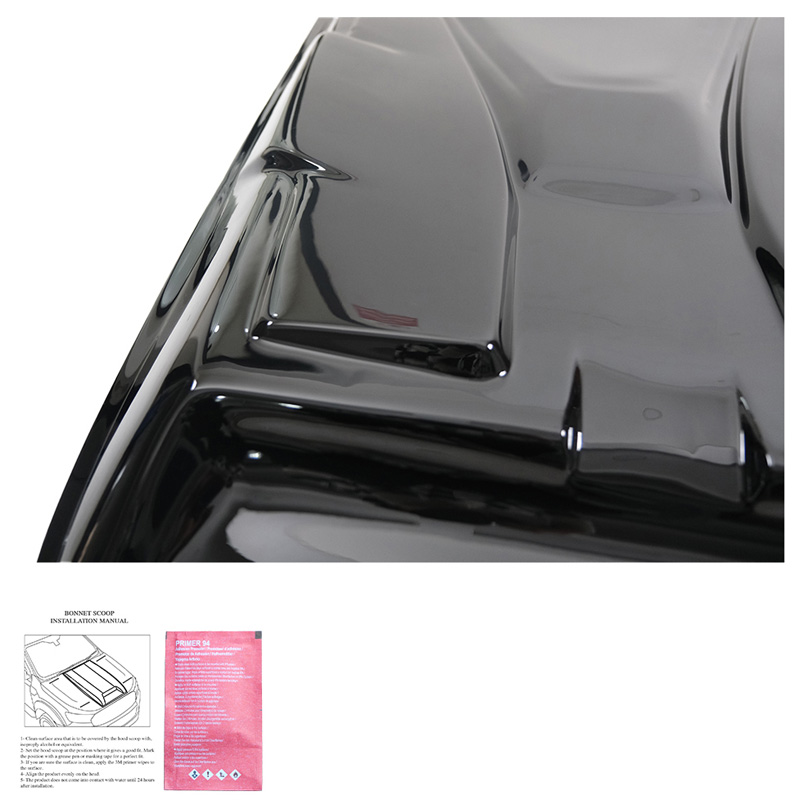Motorkapluchtinlaat (Scoop)  Nissan Navara NP300 (D23) 2014-2021 - Glanzend zwart