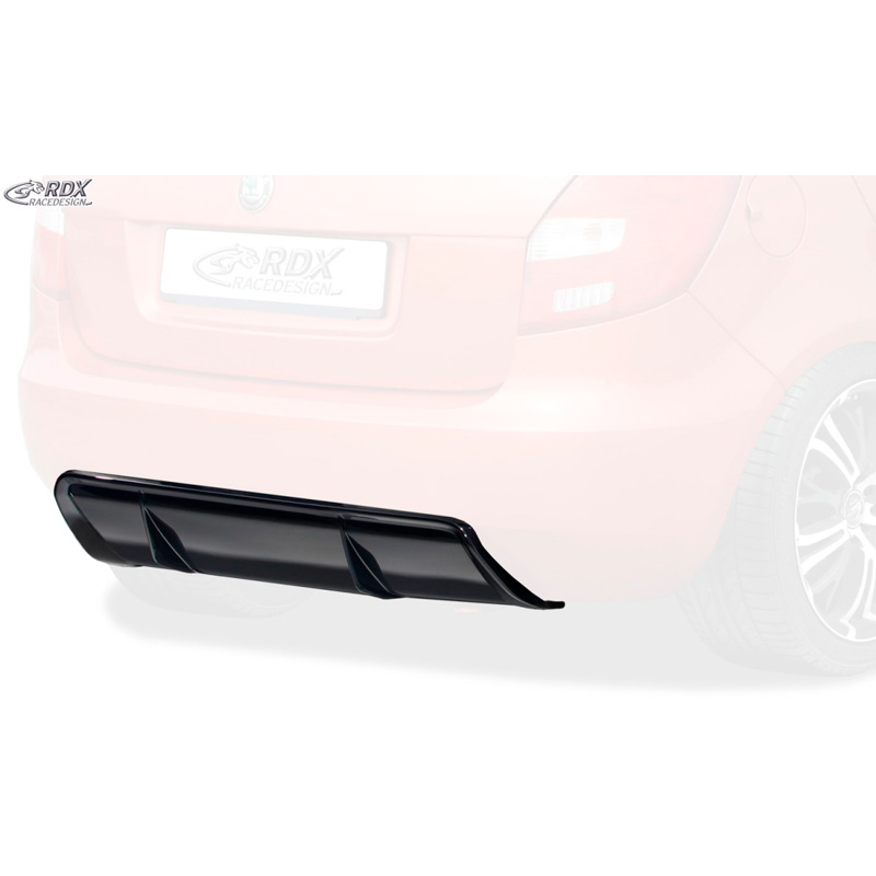 Achterskirt 'Diffusor'  Skoda Fabia II HB (5J) 2007-2014 (ABS zwart glanzend)