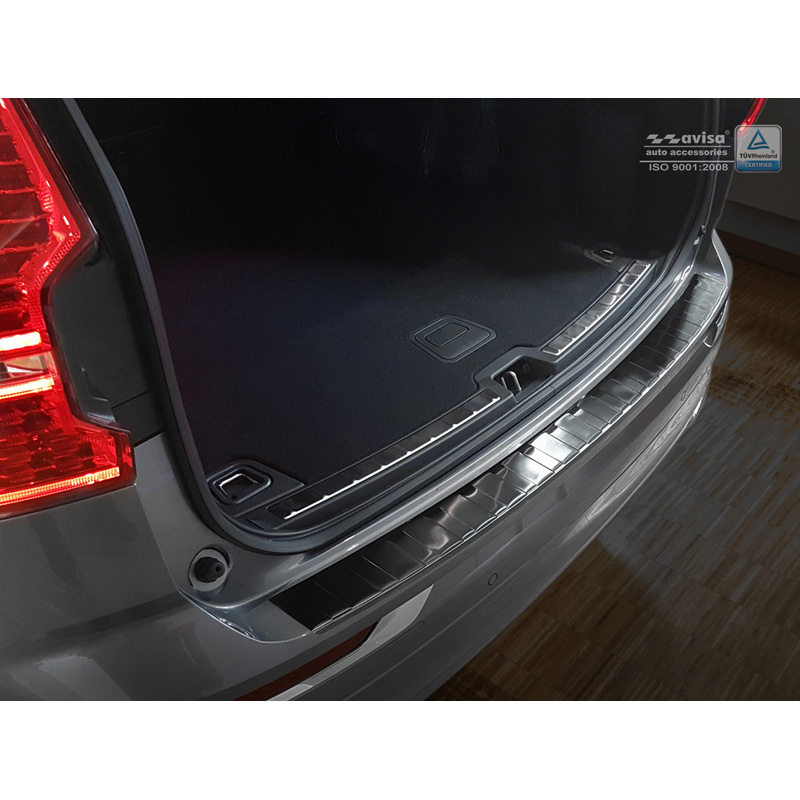 Zwart RVS Achterbumperprotector Volvo XC60 II 2017- 'Ribs'