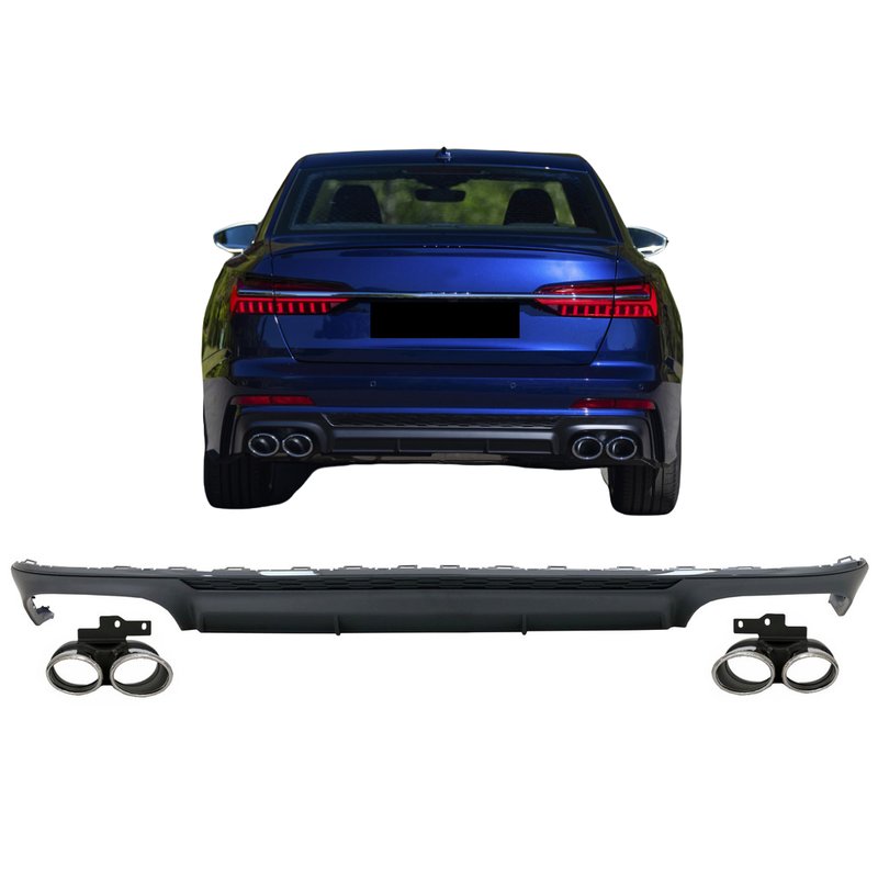 Diffuser Audi A6 C8 S-Line S6 Look Chroom