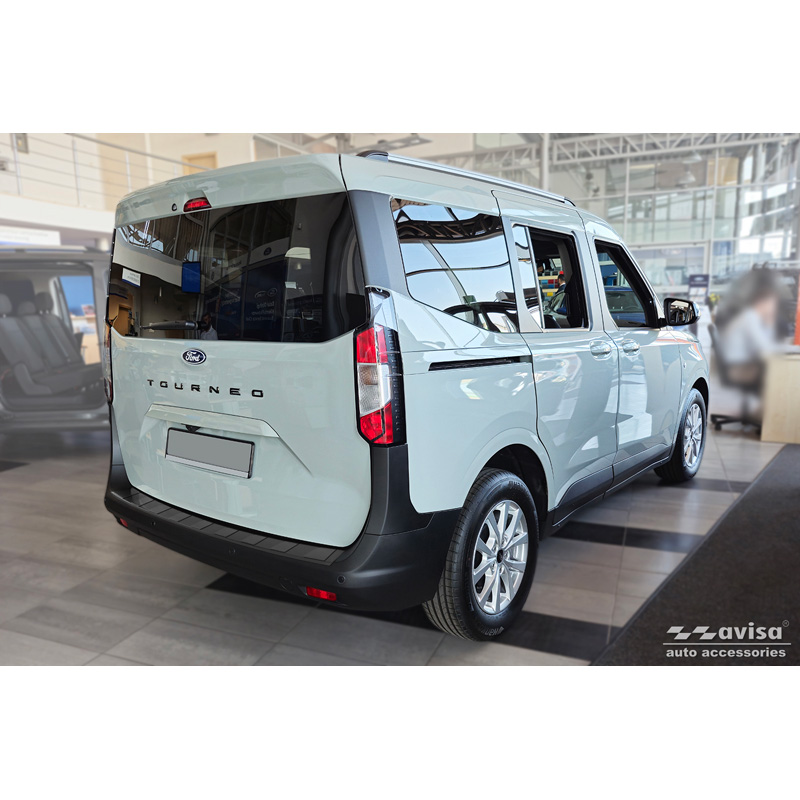Zwart RVS Achterbumperprotector  Ford Tourneo Courier II / Transit Courier II 2023- 'Ribs'