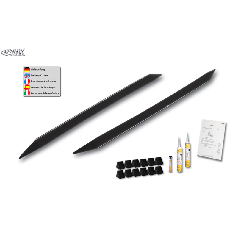 Sideskirts 'Slim'  Citroën Berlingo (B9)/Peugeot Partner 2008-2018 (ABS zwart glanzend)