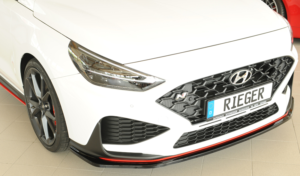 Voorspoiler Hyundai i30N Rieger Glans Zwart