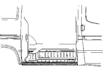 dorpel, zijschuifdeur Ford Transit, 1994-2000