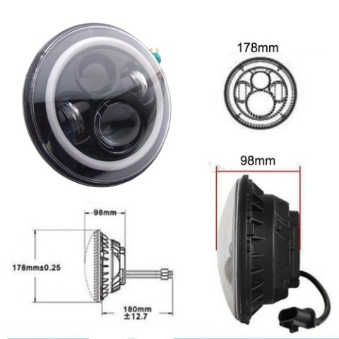 Faros VW Golf I / II / Kafer / Jeep Wrangler / Defender Full LED