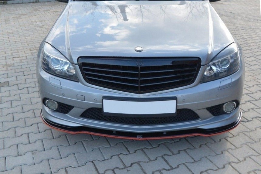 Voorspoiler Mercedes C-klasse W204 AMG-Line Maxton Design glans zwart