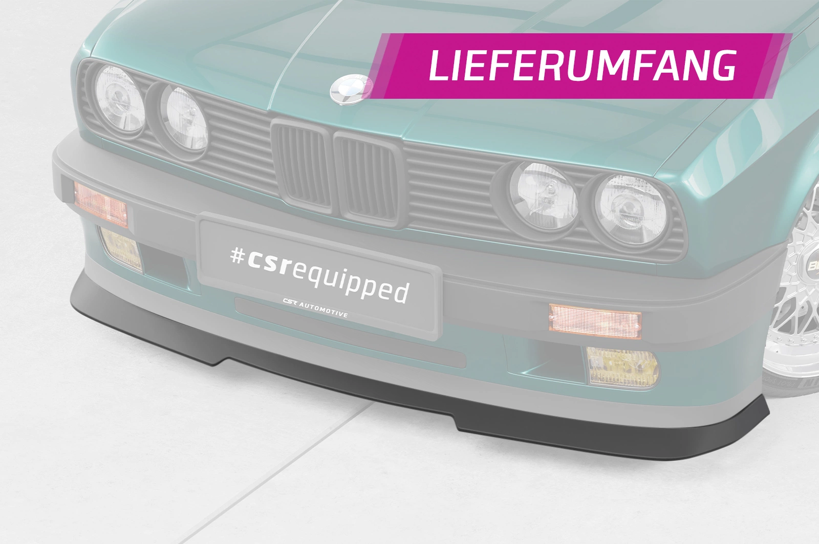 Voorspoiler BMW 3er E30 Coupe glans zwart