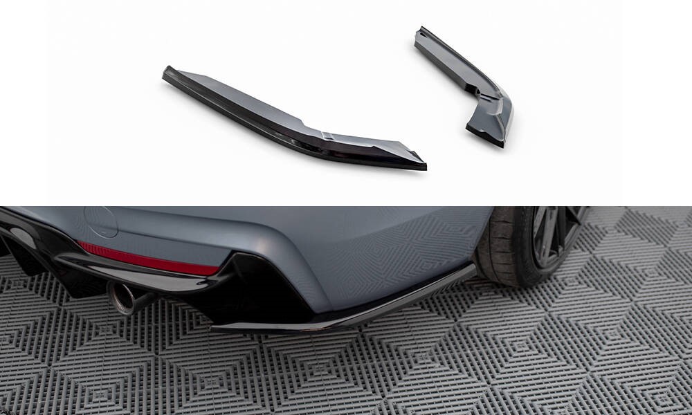 Achter zij splitters BMW 4 Serie F32 M-Pack Glanzend Zwart V.4