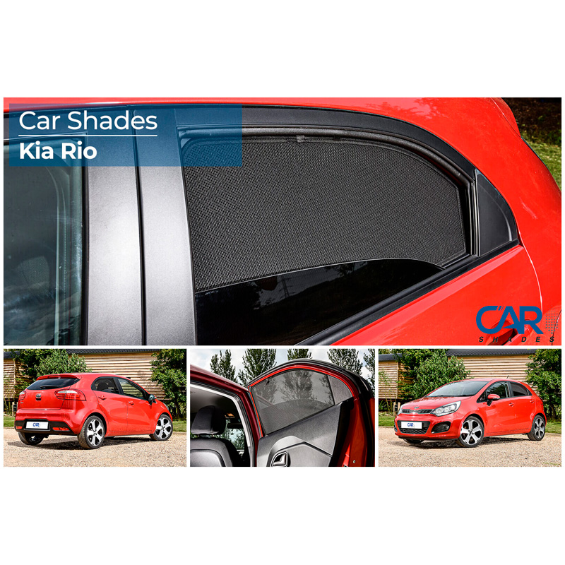 Set Car Shades (achterportieren)  Kia Rio 5 deurs 2011-2016 (2-delig)