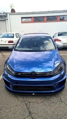 Voordiffuser VW Golf 6 VOOR R400 BUMPER Glans Zwart