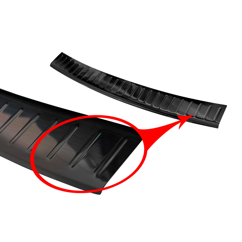 Zwart RVS Achterbumperprotector  Volkswagen Golf VII Variant 2012-2017 'Ribs'