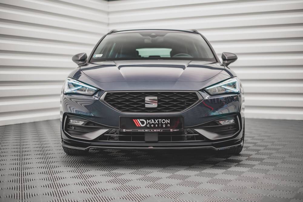 Voorspoiler V.4 Seat Leon FR MK4 Glans Zwart